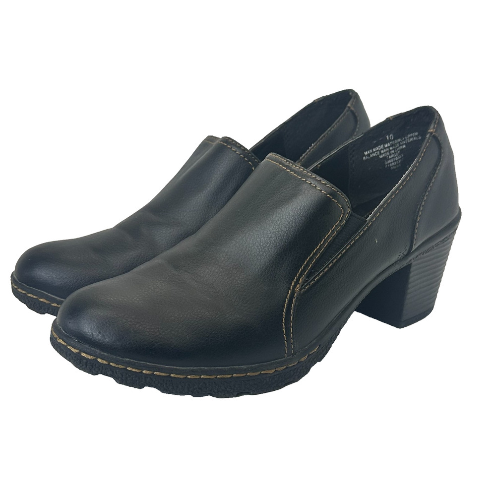 Merona Black Women's Booties Clogs Chunky gothic grunge Heels Slip On Size 10